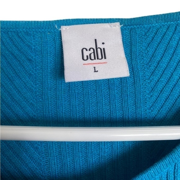 Cabi #3169 Women Medium Blue Darby Ribbed Knit Cardigan Sweater - Picture 5 of 6